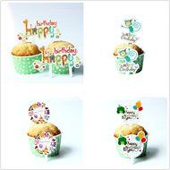 Yunko 24 Pcs Cute Decorative Cupcake Muffin Toppers Wild Animals Zoo Zebra Lion Tiger Elephant Giraffe Baby Shower... N48