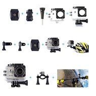 DBPOWER EX3000 Waterproof Action Camera 12MP 720P with 2 Batteries and Free Accessories Kit (Silver)