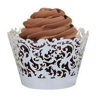 DZT1968(TM)50pcs Filigree Little Vine Lace Wrapper Cut Cupcake Wrapper Liner Baking Cup Muffin Case Trays Wedding... N3