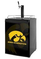 Kegerator Skin - Iowa Hawkeyes Herkey Gold on Black (fits medium sized dorm fridge and kegerators)