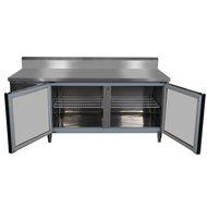 300L Direct Cooling Side by Side 2-Door Stainless Steel Restaurant Kitchen Under-Counter Worktop Commercial Cabinet...