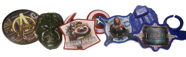 18 Marvel Super Hero Cupcake Ring Toppers - Captain America, Hulk, and Thor Party Cake Decorating Bundle