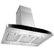 AKDY&reg; 36" Kitchen Stainless Steel Island Mount Ductless Range Hood w/ LED Touch Control Panel &amp; Stainless Steel... N5