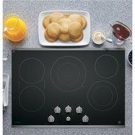 GE Profile PP7030SJSS 30" Built in Electric Cooktop with 5 Radiant Cooking Elements Front Center Control Knobs...