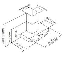 KOBE Range Hoods CHX3830SQBD-WM-3 Contemporary Brillia 30" Wall Mount Range Hood, 3-Speed, 400 CFM, LED Lights... N6