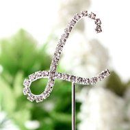 26 English Letters Monogram Decor Crystal Rhinestone Cake Topper Decoration for Birthday Party Wedding - Silver... N14