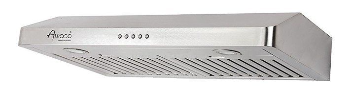 Awoco 30" RH-UC085 5" High Stainless Steel Under Cabinet 3 Speeds 800CFM Range Hood with 2 Lights