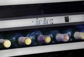 Danby DWC114BLSDD Designer 38-Bottle Dual-Zone Wine Cooler, Black/Stainless Steel/Glass N2