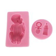 Large Baby with Feeding Bottle and Pacifier 2 pcs Set Molds, non stick sugarcraft Sugar paste, Chocolate, Fondant...