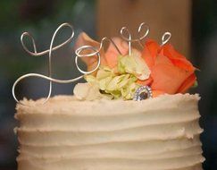 Love Silver Wire Script Cake Topper N2