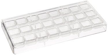 Fat Daddio&#039;s Polycarbonate Chocolate and Candy Mold Square Box, 24 Pieces