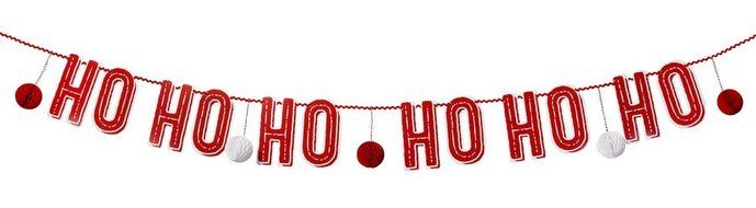 Talking Tables Ho Ho Ho Christmas Garland, 3m, Red N2