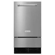 KitchenAid Automatic Ice Maker 18-Inch,35 lbs,Grey Stainless Steel(No Pump) Gravity Drain KUID308ESS