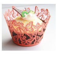 Kuke 24 pcs Dancing Butterfly Laser Cut Cupcake Wrappers Cupcake Liners Muffin Container for Baby Shower Baby...