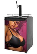 Kegerator Skin - Violeta Pin Up Girl (fits medium sized dorm fridge and kegerators)