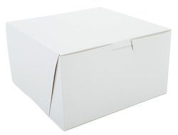 Southern Champion Tray 0921 Premium Clay-Coated Kraft Paperboard White Non-Window Lock Corner Bakery Box, 7" Length... N2