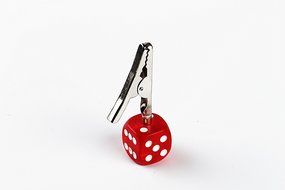 Dice Crocodile Clip (Red)