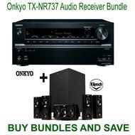 Onkyo TX-NR737 7.2-Channel Network A/V Receiver + Klipsch HDT-600 Home Theater System Bundle