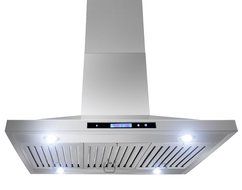 Golden Vantage Stainless Steel 36" Euro Style Island Mount Range Hood LCD Screen GV-GL-9002-36