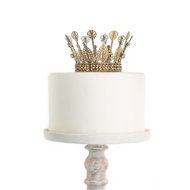 Gold Crown Cake Topper, Rhinestone Crown, Small Gold Wedding Cake Top, Princess Cake, The Queen of Crowns (Gold...