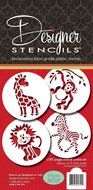Designer Stencils C787 Jungle Animals Cookie, Beige/Semi-Transparent N3