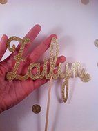 Glitter Name Cake Topper - Personalized - Custom N4