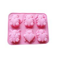 chichic 6 Cavities Animal Heart-Shaped Love Silicone Cake Baking Mold Handmade Soap Molds Cake Pan Muffin Cups...