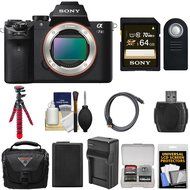 Sony Alpha A7 II Digital Camera Body with 64GB Card + Case + Battery &amp; Charger + Tripod + Kit