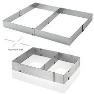 KALREDE Stainless Steel Adjustable Rectangle Mousse Cake Ring Molds Baking Tools N3