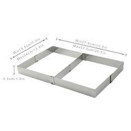 KALREDE Stainless Steel Adjustable Rectangle Mousse Cake Ring Molds Baking Tools N4