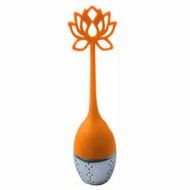 GOOTRADES Lotus Shaped Stainless Steel Tea Infuser Teaspoon Silicone Loose Leaf Herb Strainer Filter (Red) N4