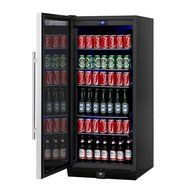 KingsBottle 450 Can Beverage Cooler, Stainless Steel with Glass Door N6