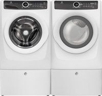 Electrolux White Front-Load Laundry Pair with EFLW417SIW 27" Washer, EFME417SIW 27" Gas Dryer and 2 EPWD157SIW... N2