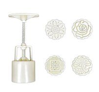 DiscountOne 1 X Moon Cake Mooncake Decoration Mold Mould 50g Flowers Round 4 Stamps DIY Tool