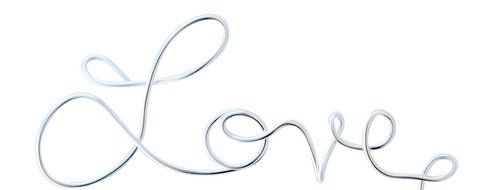 Love Silver Wire Script Cake Topper N3