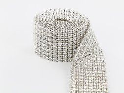 Crystal Cake Ribbons Real Rhinestones Bling Diamond Cake Ribbon Banding (5 Row 2 Yards) N4