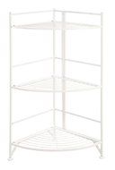 Convenience Concepts Designs-2-Go 3-Tier Folding Metal Corner Shelf, White N4