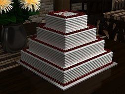 Square Multilayer Wedding Birthday Cake Baking Pan Set of 4 Cake Tins (4" Deep) N6