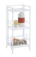 Convenience Concepts Designs-2-Go 3-Tier Folding Metal Corner Shelf, White N7