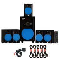 Blue Octave B51 Home Theater 5.1 Powered FM Speaker System USB Bluetooth and 5 Extension Cables