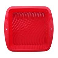 Unicook Nonstick Silicone Square Cake Pan Baking Mold,Baking Tray,Food Grade Silicone,Red N3