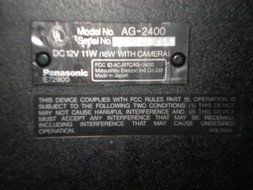 Panasonic WV-3240 Pro Line w/ AG-2400 VHS Portable Recorder Unit