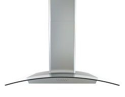 Zephyr BMI-E36BG 600 CFM 36 Inch Wide Brisas Wall Mounted Range Hood with Haloge, Stainless Steel with Glass