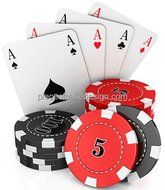 Quantumchaos Media Casino Aces and Poker Chips Birthday Edible Image Cake/Cupcake Topper N2