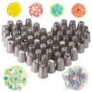 62 Piece Stainless Steel Flower Russian Icing Piping Nozzles Tips N6