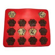 Paw Prints Cookie Dog Treats Cake Pan Mold - 14 Cavities 2" - Food Grade Silicone Non-Stick 100% BPA Free