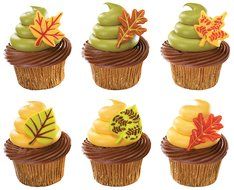 Fall Leaves Cupcake Rings - 12pcs
