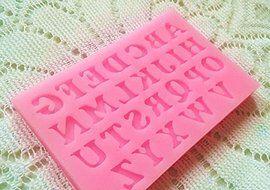 Ainest 1pc Silicone Alphabet Letter Trays Chocolate Mold Cake Fondant Decorating Tools