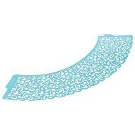 SODIAL(R)20 pcs Filigree Vintage Cupcake Wrappers Wraps Cases - Wedding, Birthday, UK seller(sky blue)