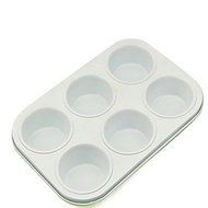 BST Cake Pan Porcelain 6 Holes Cake and Pizza Mould Random Colour, L26.5cm x W18.2cm x H3cm